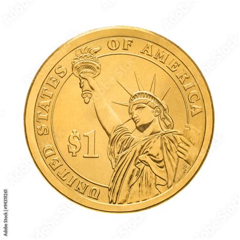 One Dollar Coin Statue Of Liberty Buy This Stock Photo And Explore