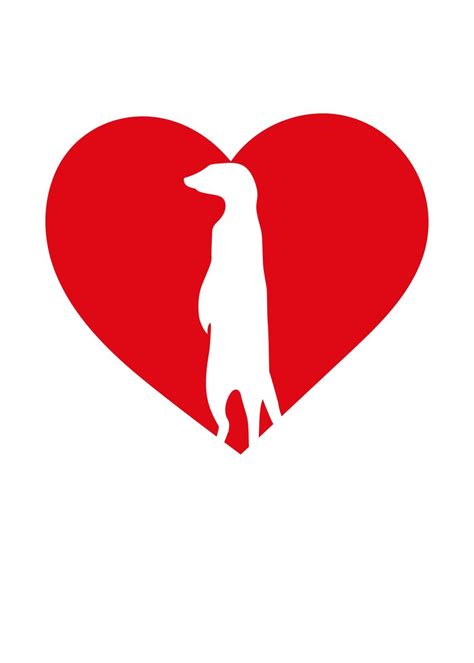 Meerkat Love Red Heart Poster By Bemi Displate
