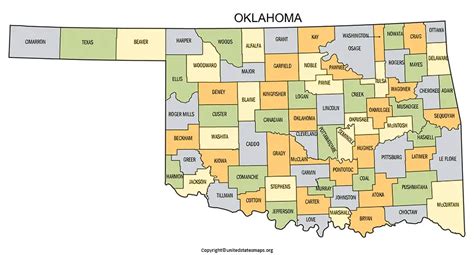 Oklahoma County Map Map Of Oklahoma Counties