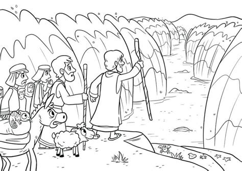 Moses Moves The Water Coloring Page Download Print Or Color Online