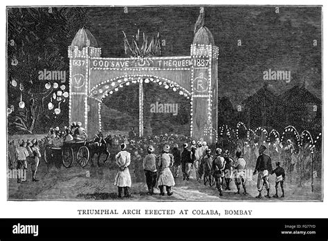 Golden Jubilee 1887 Na Triumphal Arch Erected At Colaba Bombay