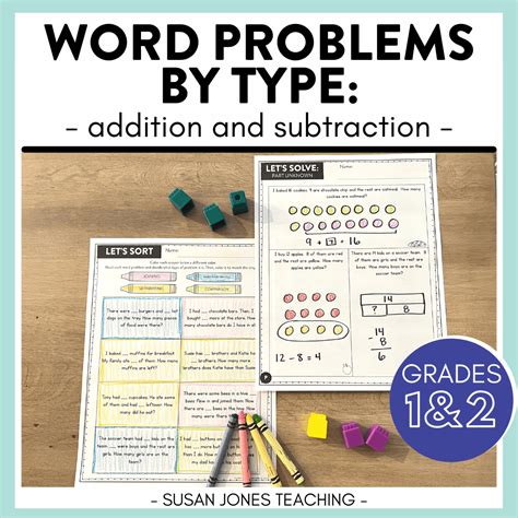 Addition And Subtraction Word Problems By Type Anchor Charts Practice Sheets Susan Jones Teaching