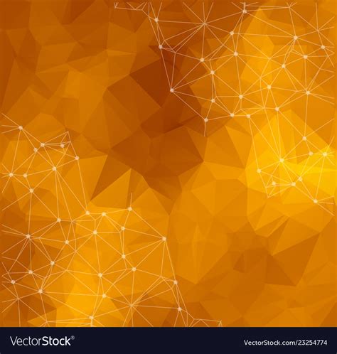 Abstract Polygonal Dark Yellow Background Vector Image