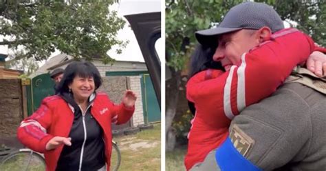 Ukrainian Is Mom Overjoyed To See Her Soldier Son Return Home After