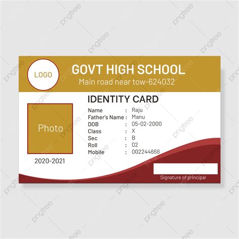 School Id Card Design Template Download On Pngtree