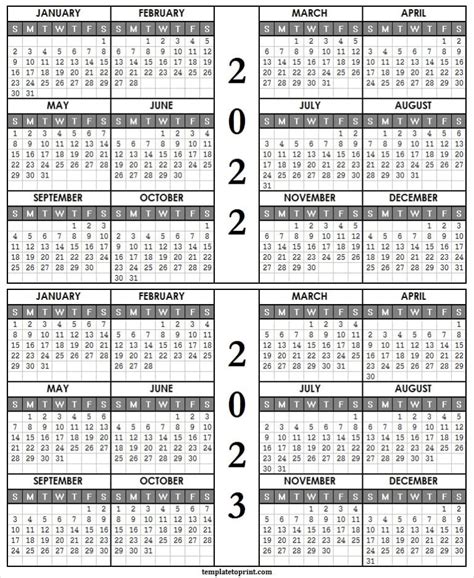 2022 And 2023 School Calendar Two Year Calendar 2022 23