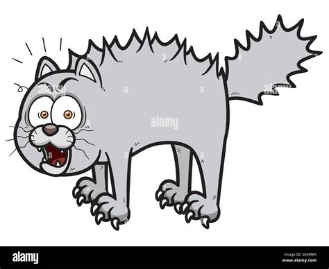 Vector Illustration Of Cartoon Cat Scared Stock Vector Art