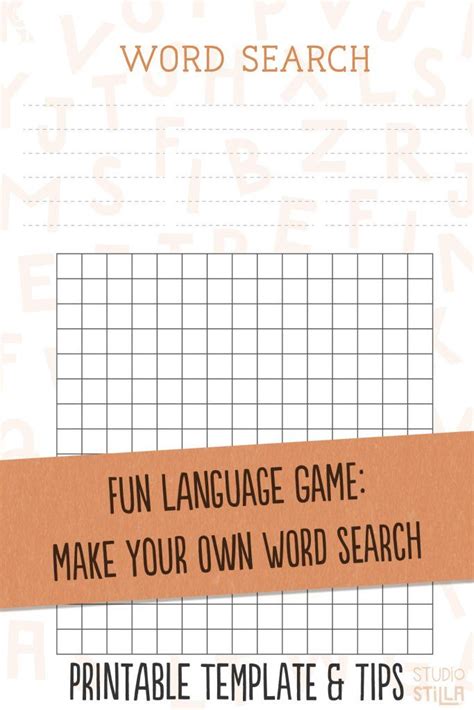 Make Your Own Word Search Blank Template Printable Activities And