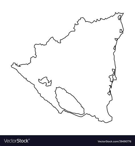 Outline Of The Map Of Nicaragua Royalty Free Vector Image