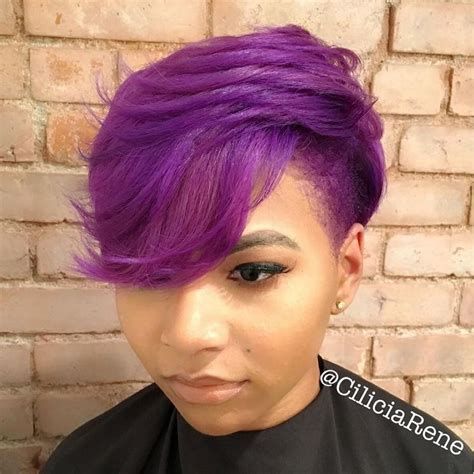 purple pixie short haircut for black women hairstyles