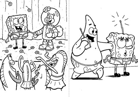 Desenho Para Colorir Bob Esponja E Patrick