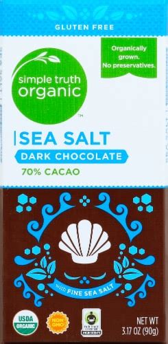 Simple Truth Organic Sea Salt 70 Cacao Fair Trade Dark Chocolate Bar