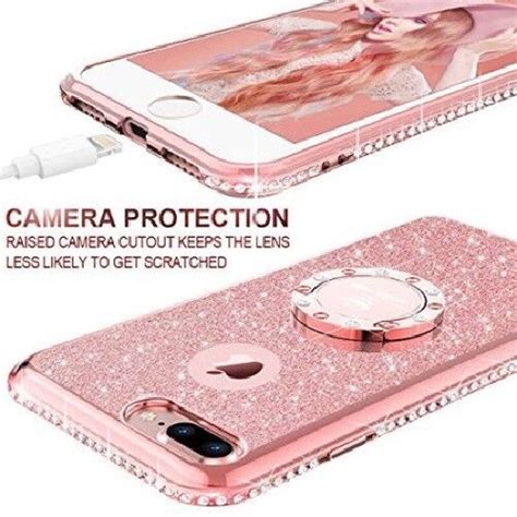 For Iphone 8 Plus Iphone 7 Plus Glitter Cute Phone Case Girls W Kickstand Pink Ebay