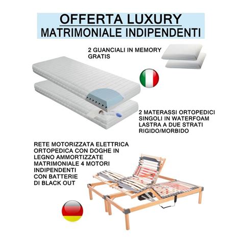 Su shopalike.it trovate un ampio assortimento di reti letto singole e matrimoniali, con telaio d'acciaio e doghe in legno, ortopediche ed elettriche. Offerta luxury - rete elettrica 2 materassi 2 guanciali ...