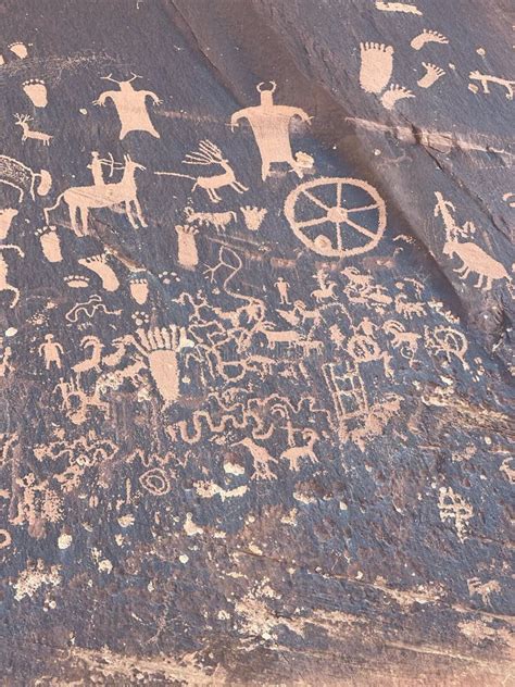 Newspaper Rock Native American Petroglyphs Editorial Stock Photo