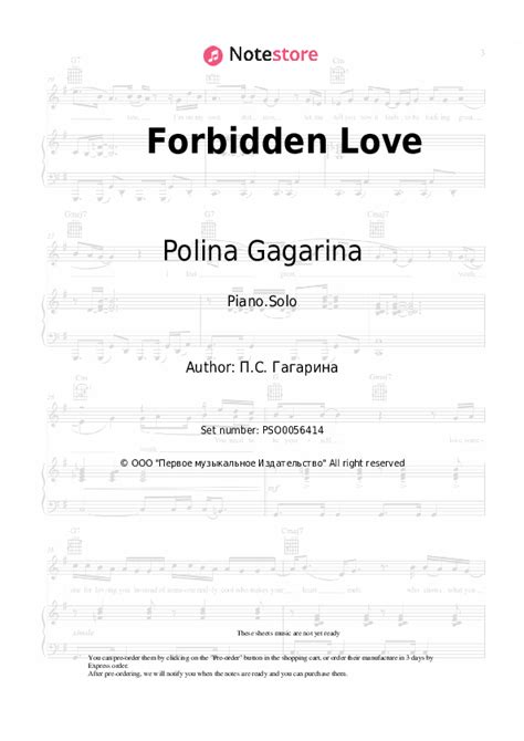 Polina Gagarina Forbidden Love Piano Sheet Music On Note