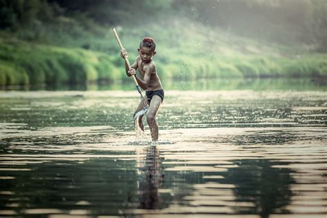 Asian Boys Fishing At The River Asian Boys Fishing At The Flickr