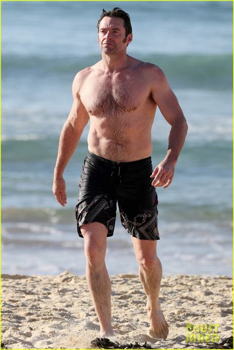 Hugh Jackman Shows Off His Hot Bod At The Beach Photo 3830619 Hugh Jackman Shirtless