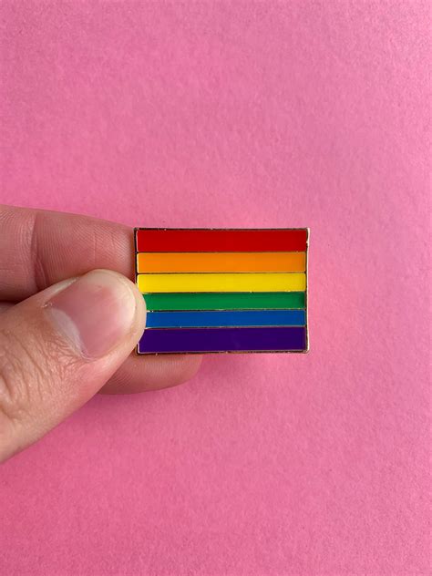 Rainbow Flag Enamel Metal Pin Badge Lgbt Enamel Pin Pride Etsy
