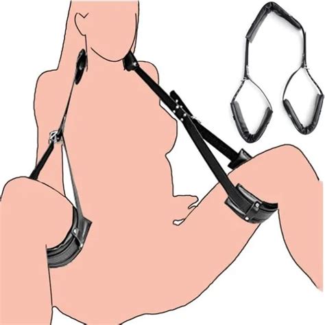 Neck Collar Open Leg Bdsm Leather Bondage Restraint Sex Toy For