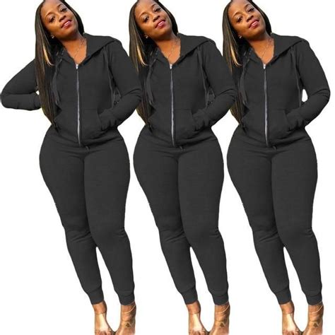 Solid Tracksuit Women Hooded Sweatshirt And Pants Jogging Suit