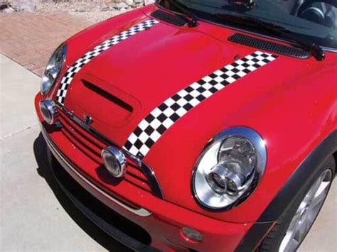 Mini Cooper Bonnet Stripes Checkered Magnetic R55 R56 R57 Ebay