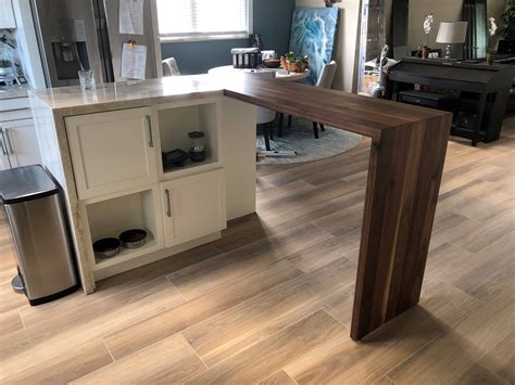 Butcher block countertop edge type. Walnut Butcher block Waterfall Counter top- Jupiter, FL ...