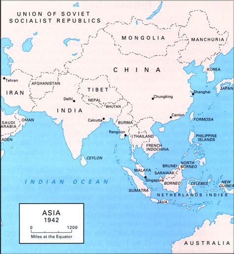 CBI Theater Map Asia 1942