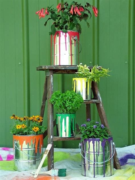 Upcycled Container Gardens Planters And Vases Diy Paint Can Planters