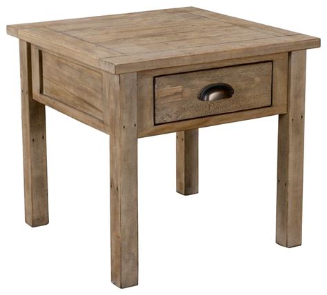 Kosas Driftwood Reclaimed Pine End Table Rustic Side Tables And End