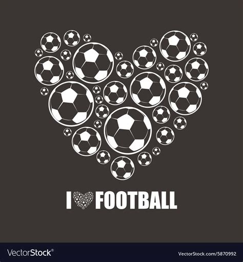 Heart From The Footballs I Love Football Vector Image