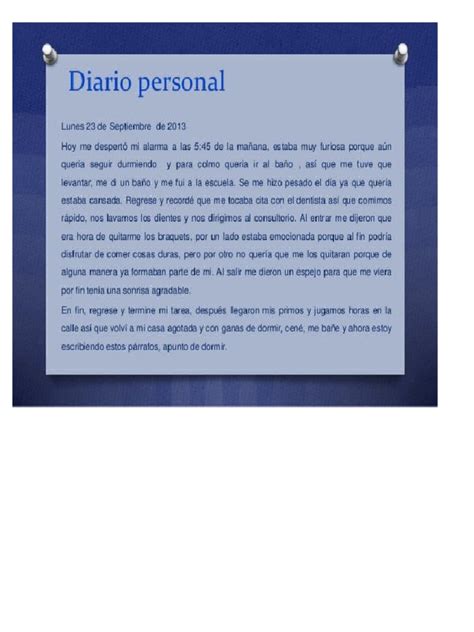 Ejemplo De Diario Personal Pdf