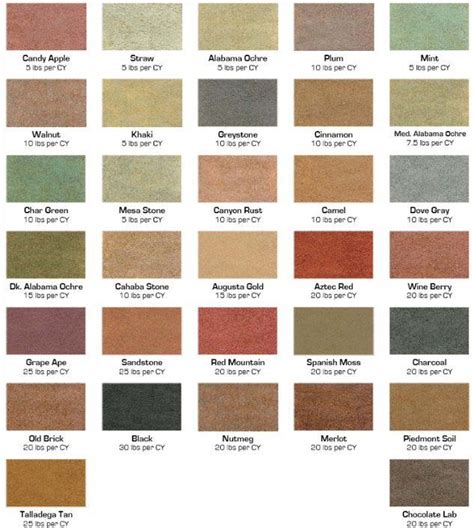 Ready Mix Concrete Color Chart Services Lenawee County Mi