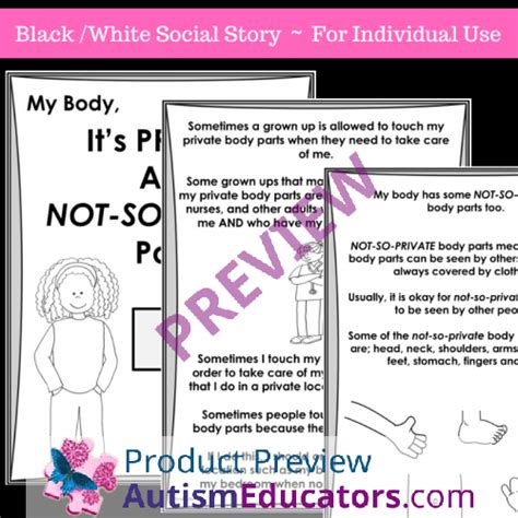 My Body Its Private And Not So Private Parts Social Skills Story