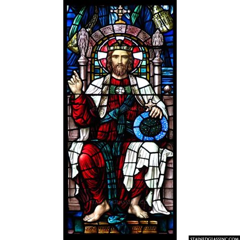 The Lord Enthroned Religious Stained Glass Window