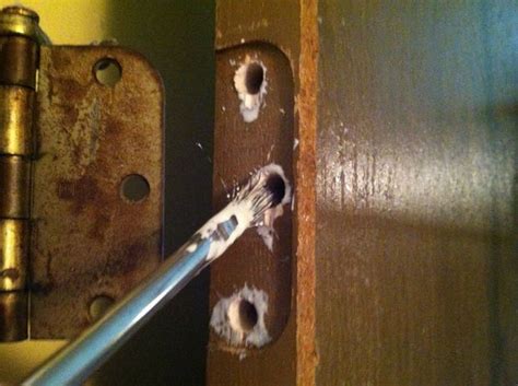 Repair Stripped Screw Holes For Door Hinge Door Hinge Repair Wood