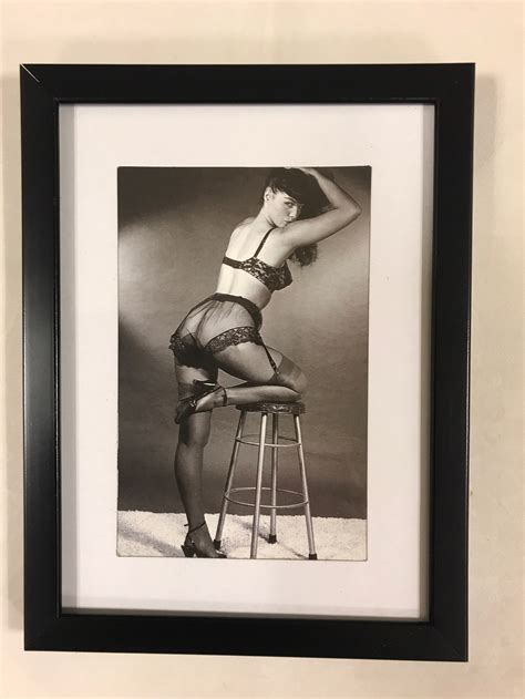 Bettie Page Pin Up Girl Matted And Framed Postcardprint 6