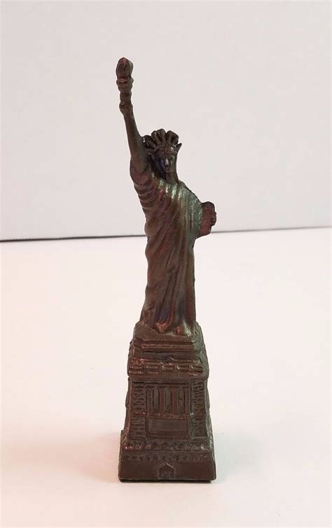 Vtg Copper Statue Of Liberty 6 Nyc Ny Souvenir Figurine Metal Replica