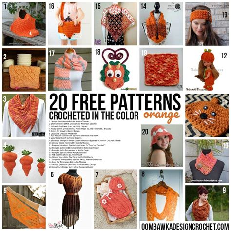 20 Free Patterns Crocheted In The Color Orange • Oombawka Design Crochet