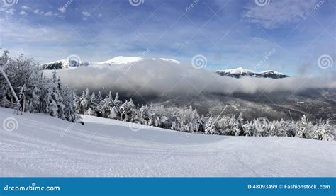 Snowy Slope Stock Image Image Of Skiing Slopes Panorama 48093499