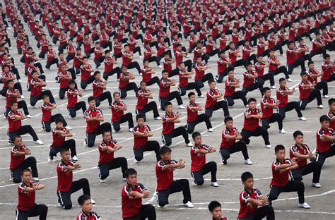 Martial Arts Is Performed At Many Places Around China Here Students