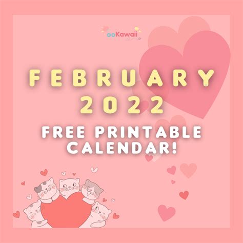 Here Is Our February Love Themed Calendar [free And Printable] 💖 Ookawaii