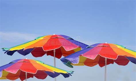 Colorful Beach Umbrellas Stock Photo Image Of Breeze 20946084