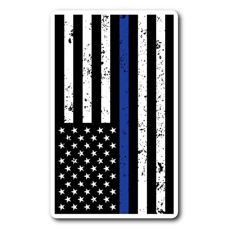 Thin Blue Line American Flag Distressed Sticker Thinbluelineheroes