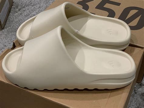 Instock Us 11 Yeezy Slide Bone White Mens Fashion Footwear