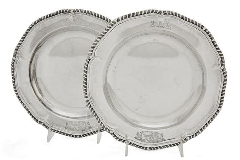 Lot A Pair Of William Iv Sterling Silver Soup Plates Paul Storr