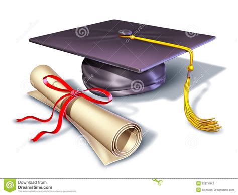 Casquillo Y Diploma Del Sombrero De La Graduación Fotografía De Archivo