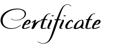 Certificate In Use Fonts In Use