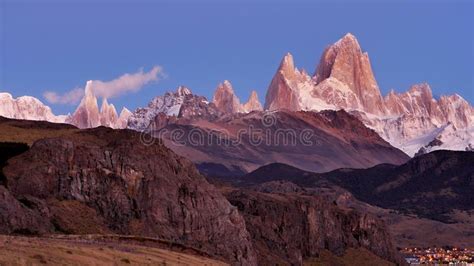 Beautiful Monumental Mountain Fitz Roy Mountain In Patagonia Argentina