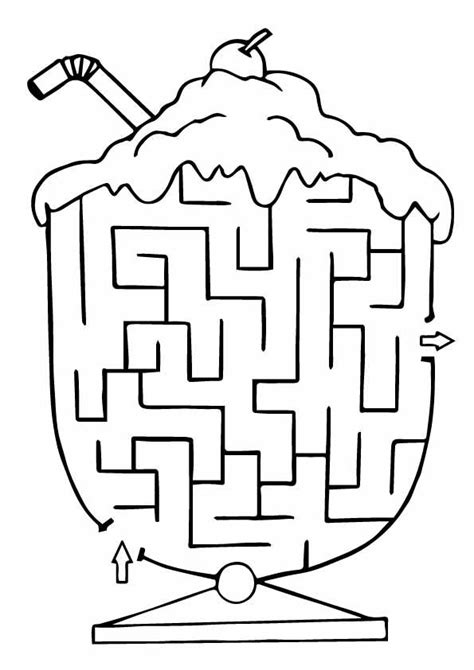 The Ice Cream Maze Game Coloring Page Ice Cream Coloring Pages Mazes